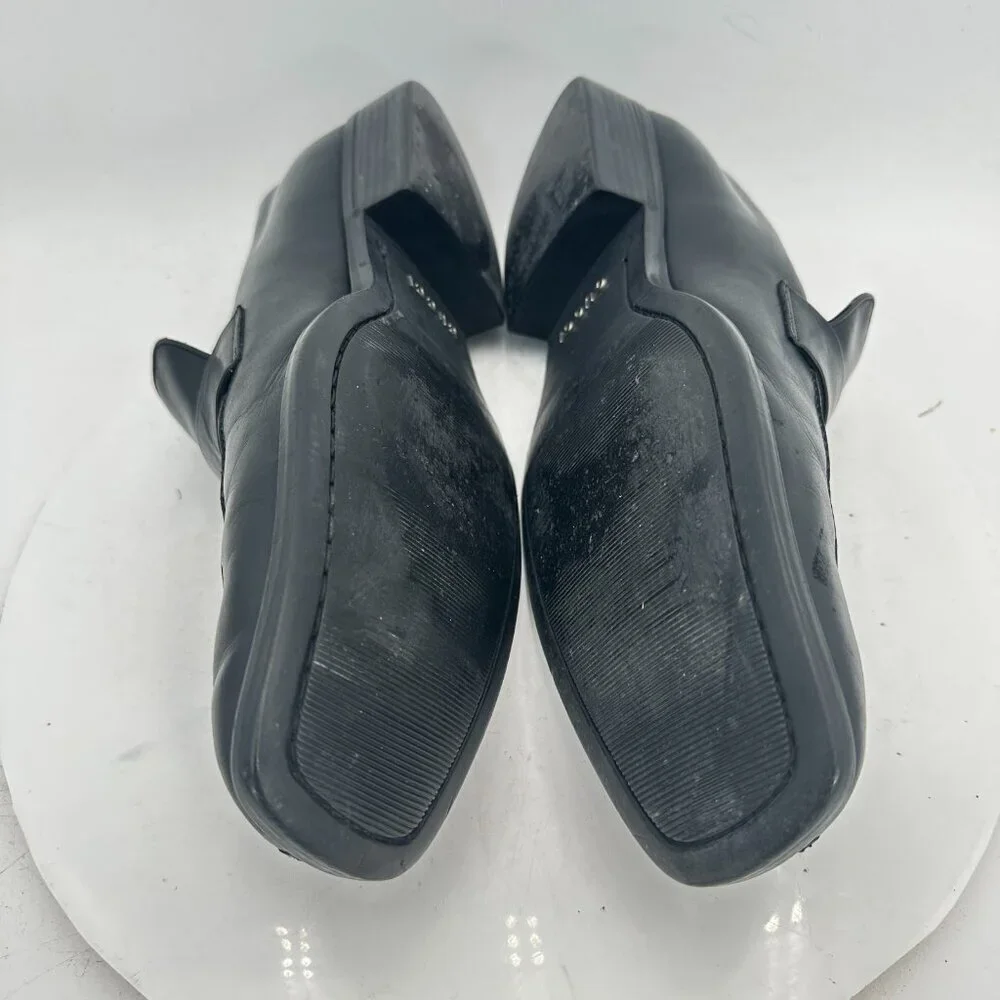Gucci Men Size UK 8.5D US 9D Dark Black Leather Buckle Penny Loafer Dress Shoes